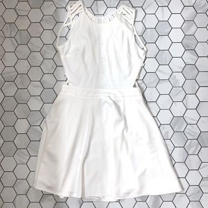 White straps back dress